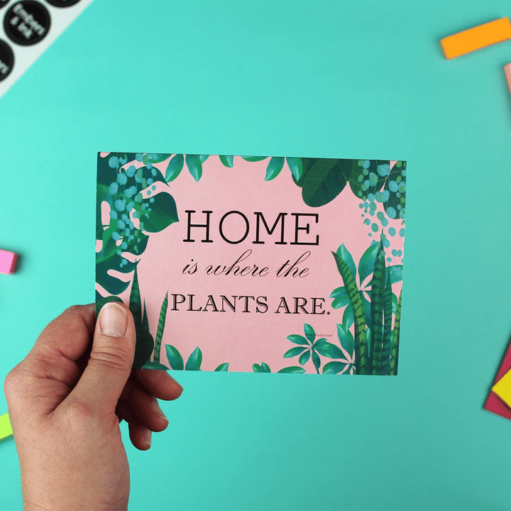 Home Is Where The Plants Are Folder Greeting Card Set Of 10