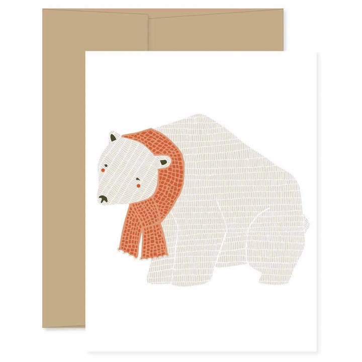 Merrily Polar Bear Folder Greeting Card Set Of 10