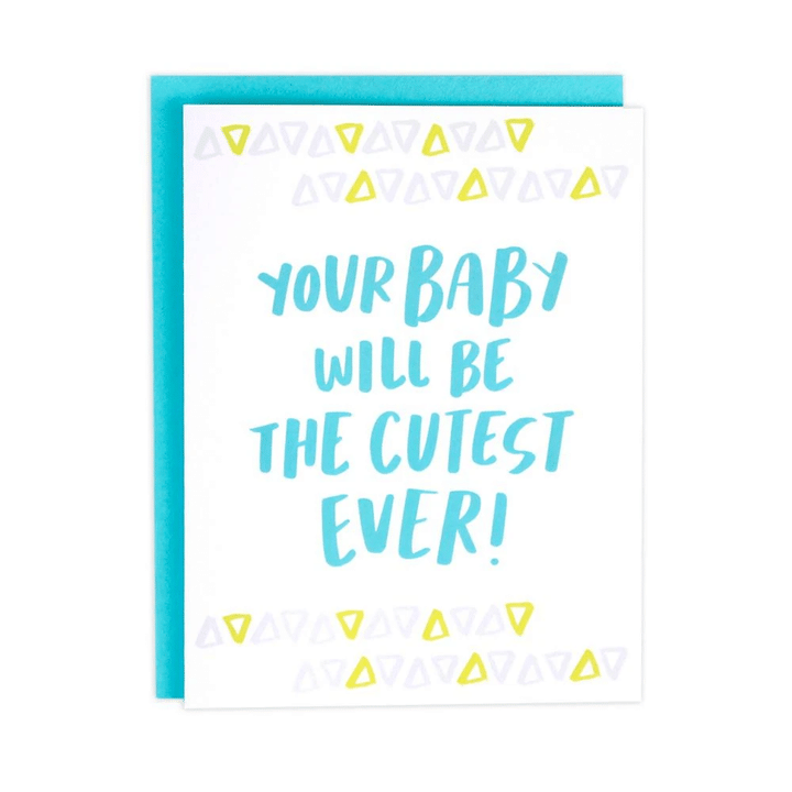 Cute Triangle Cutest Baby Folder Greeting Card Set Of 10