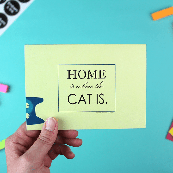 Home Is Where The Cat Is Folder Greeting Card Set Of 10