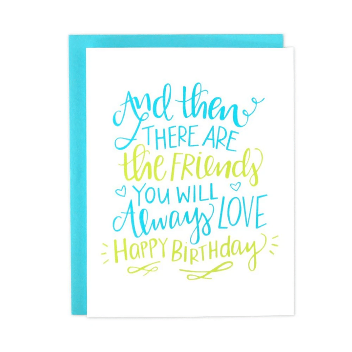 Blue And Green Handwriting Friends You Will Love Folder Greeting Card Set Of 10