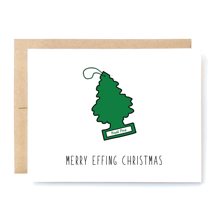 Merry Effing Chirstmas Folder Greeting Card Set Of 10