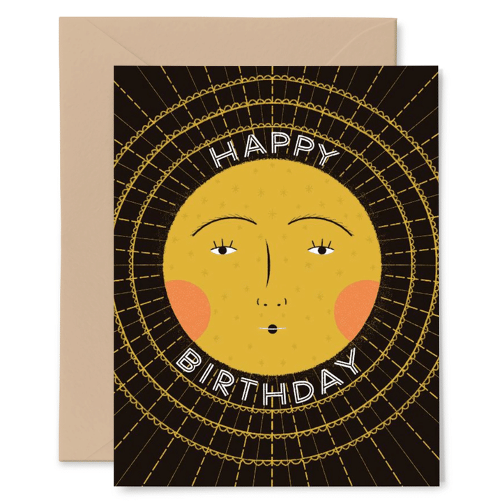 Birthday Sun Folder Greeting Card Set Of 10