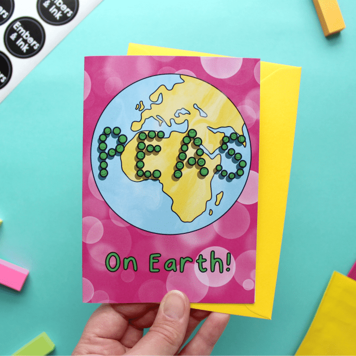 Peas On Earth Folder Greeting Card Set Of 10