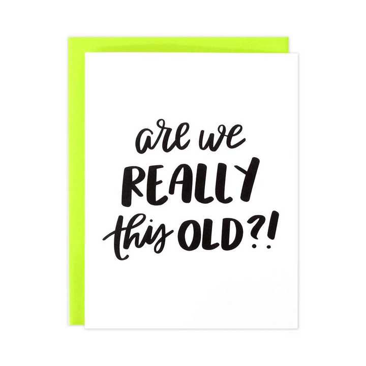 Green Theme Are We Really This Old Bday Folder Greeting Card Set Of 10