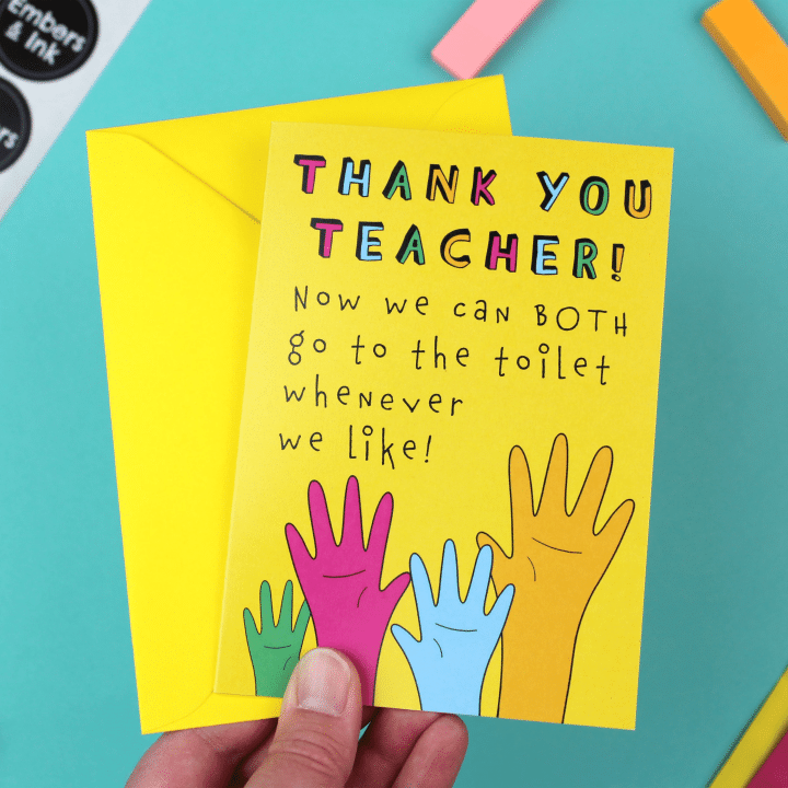 Thank You Teacher Folder Greeting Card Set Of 10