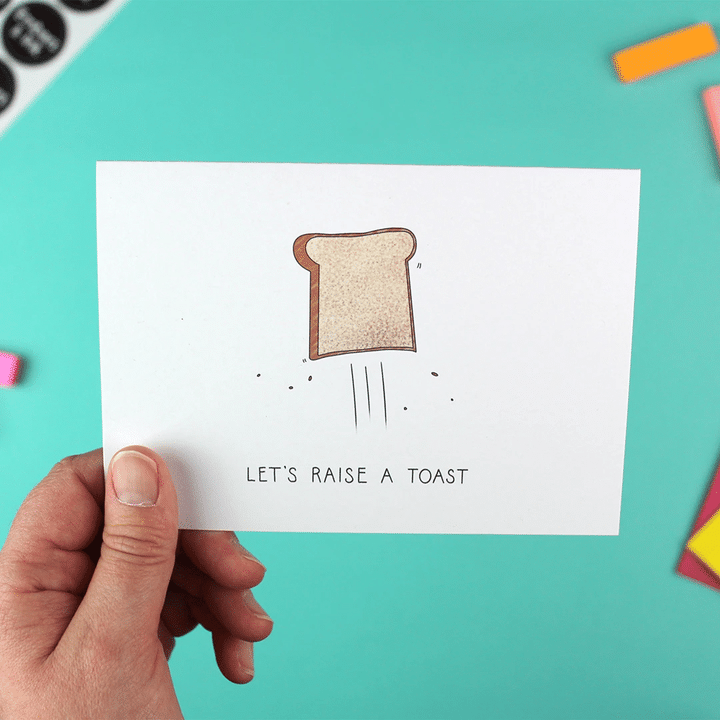 Let's Raise A Toast Folder Greeting Card Set Of 10