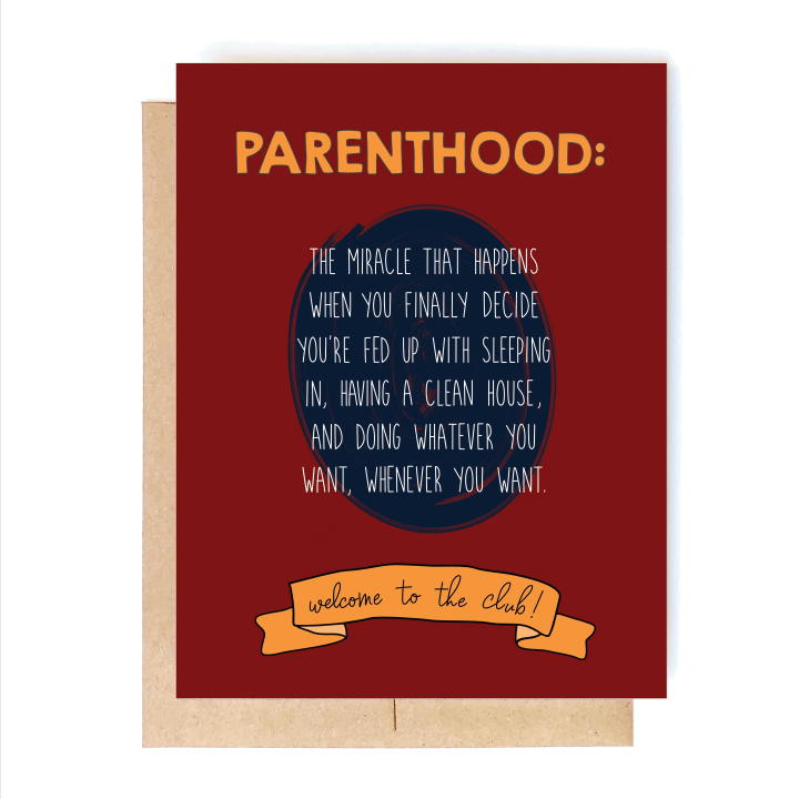 Parenthood Red Theme Folder Greeting Card Set Of 10