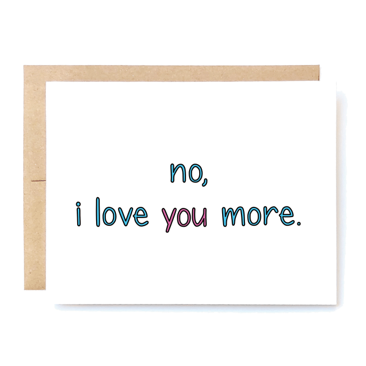 I Love You More Folder Greeting Card Set Of 10