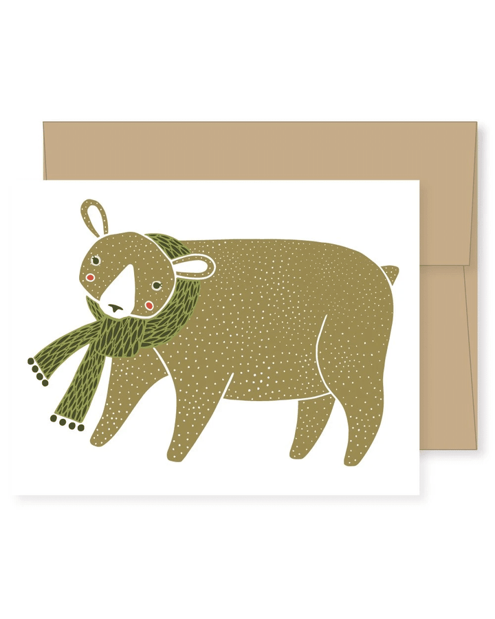 Merriment Bear Folder Greeting Card Set Of 10