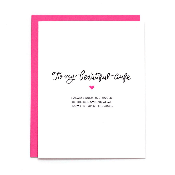 Pink Theme To My Beautiful Wife Folder Greeting Card Set Of 10