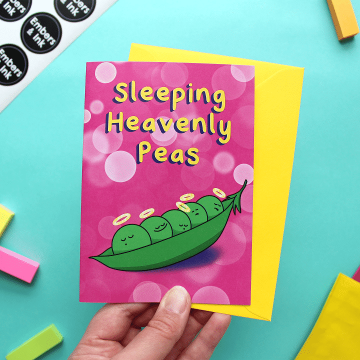 Sleeping Heavenly Peas Folder Greeting Card Set Of 10