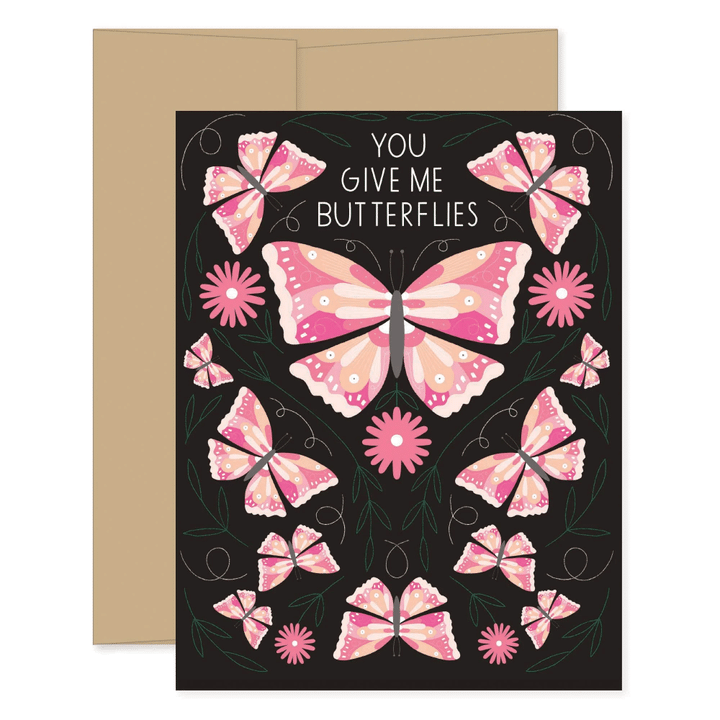 Give Me Butterflies Folder Greeting Card Set Of 10