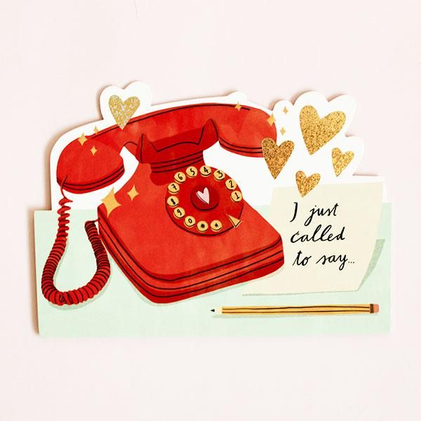 Red Phone Just Called To Say Folder Greeting Card Set Of 10