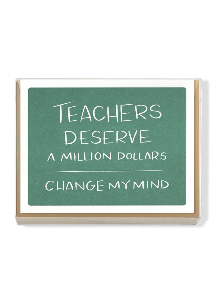 Teachers Deserve A Million Dollars Folder Greeting Card Set Of 10