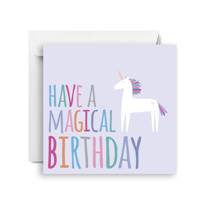 Unicorn Have A Magical Birthday Folder Greeting Card Set Of 10