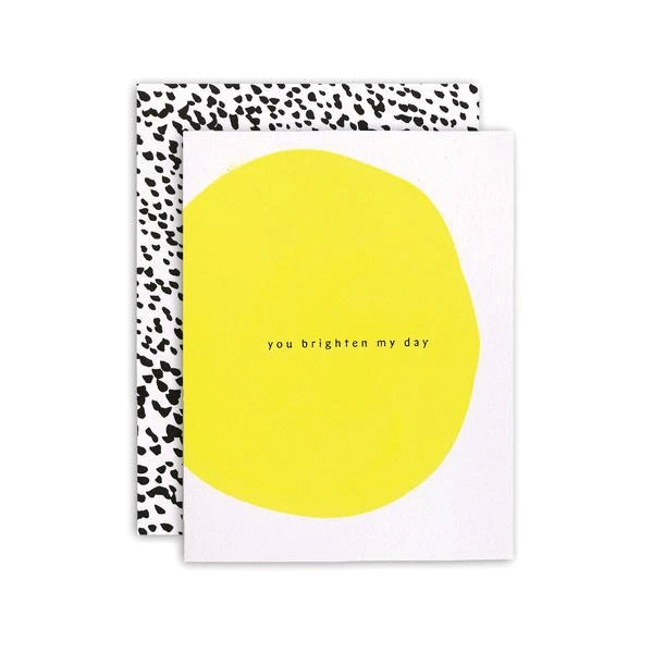 Yellow Circle You Brighten My Day Folder Greeting Card Set Of 10