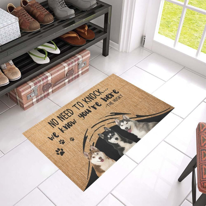Funny Design Siberian Husky No Need To Knock Doormat Home Decor