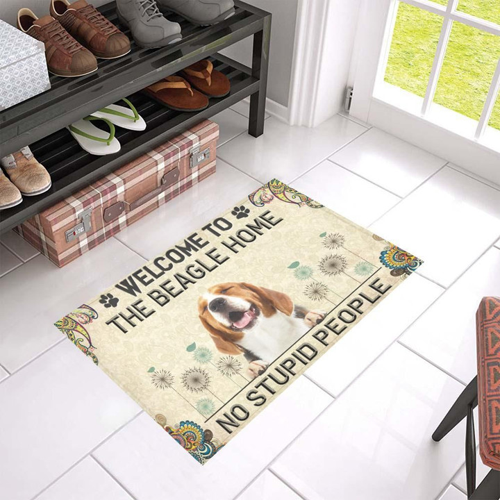 No Stupid People Beagle Welcome Home Doormat Home Decor