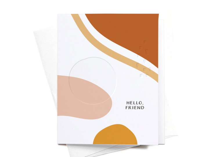 Hello Friend Abstract Painting Patter Folder Greeting Card Set Of 10