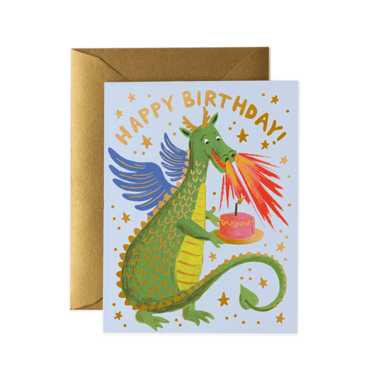 Birthday Dragon Folder Greeting Card Set Of 10