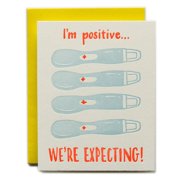Positive Expecting Baby Folder Greeting Card Set Of 10