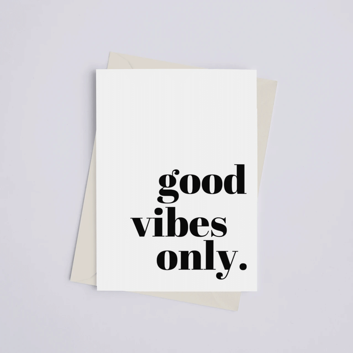 Simple Style Good Vibes Only Folder Greeting Card Set Of 10