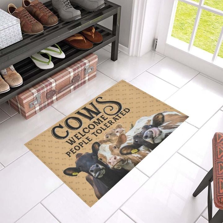 Funny Cows Welcome People Tolerated Doormat Home Decor