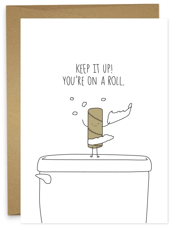 Funny Design You're On A Roll Folder Greeting Card Set Of 10
