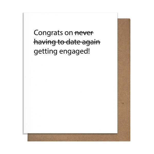 No More Dating Engagement Folder Greeting Card Set Of 10