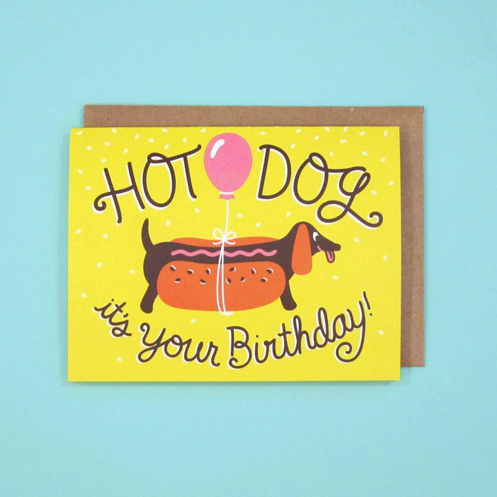 Hot Dog Birthday Folder Greeting Card Set Of 10
