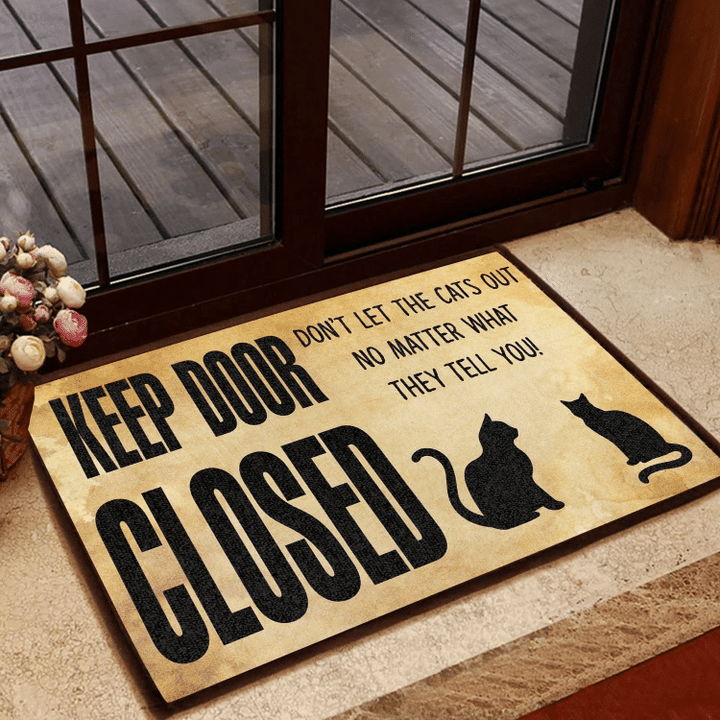Keep Door Closed Love Cat Doormat Home Decor