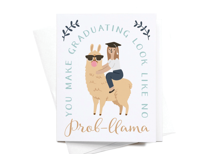 You Make Graduating Look Like No Prob-llama Folder Greeting Card Set Of 10