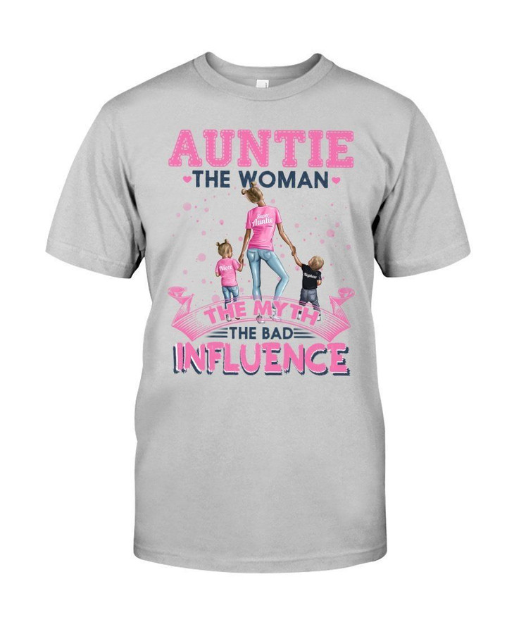 The Woman The Myth The Bad Influence Auntie Gift For Family Guys Tee