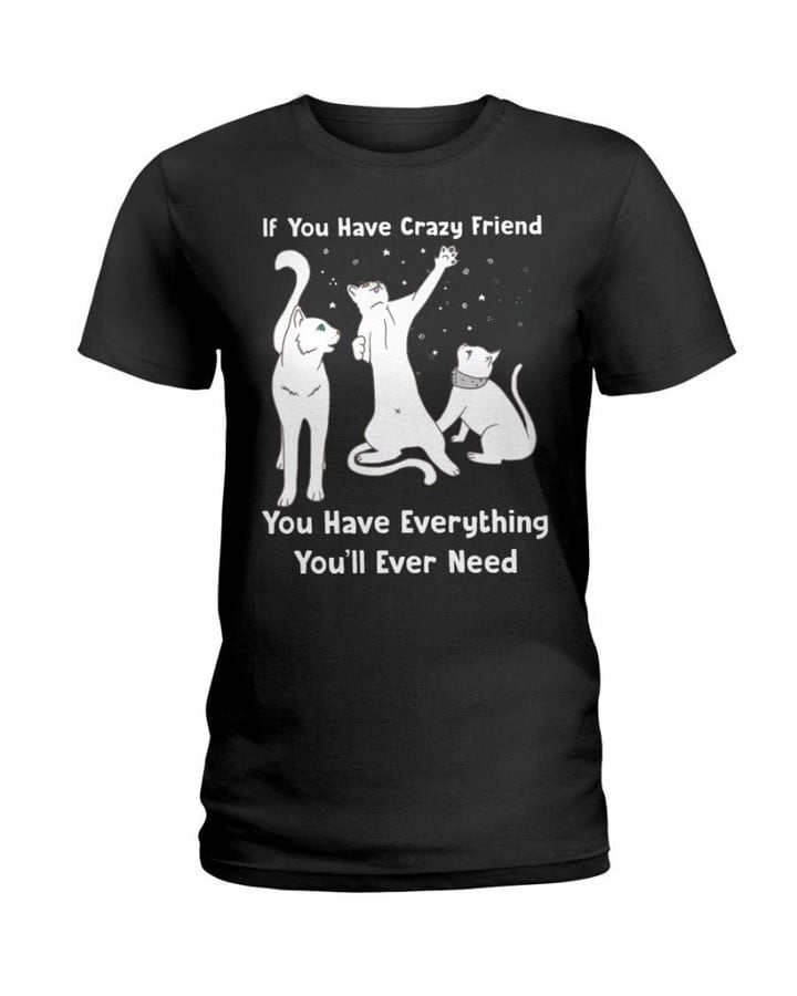 If You Have Crazy Friend You Have Everything You'll Ever Need For Cats Lovers Ladies Tee