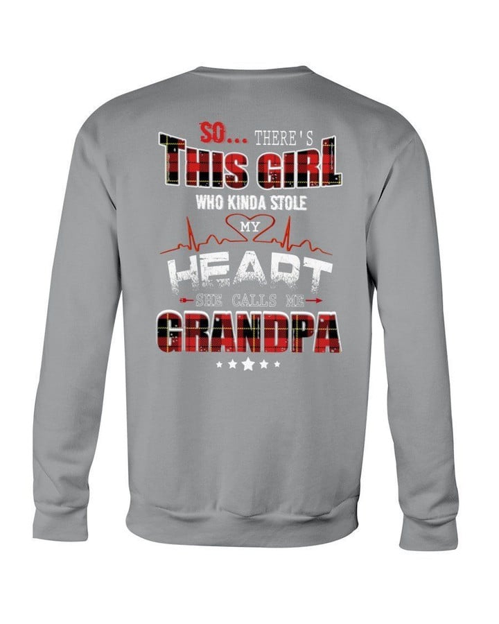 Gift For Grandpa Christmas So There's This Girl Who Kinda Stole My Heart Sweatshirt