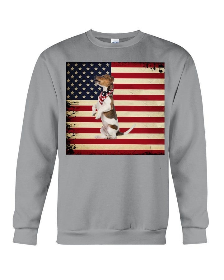 With Us Flag Gift For Russell Terrier Lovers Sweatshirt