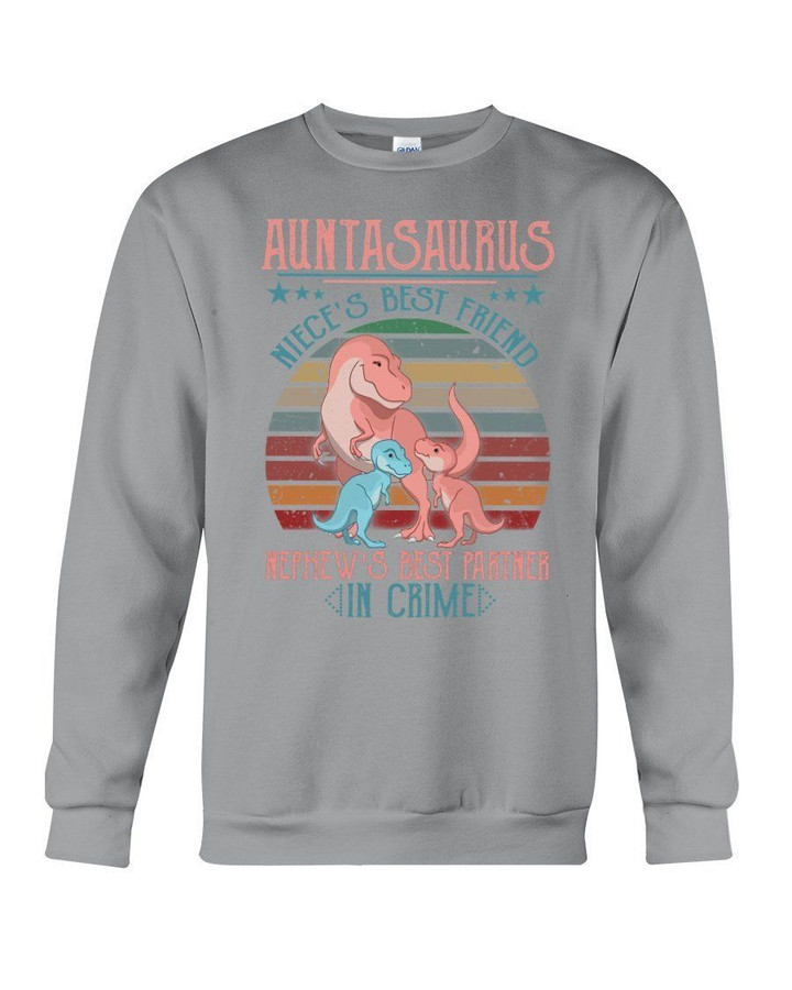 Auntasaurus Niece's Best Friend Nephew's Best Friend Retro Vintage Sweatshirt