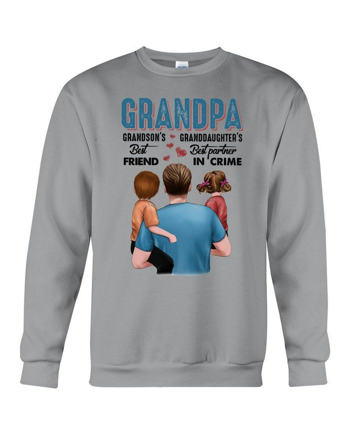 Grandson's Best Friend Granddaughter's Best Partner In Crime Gift For Grandpa Sweatshirt