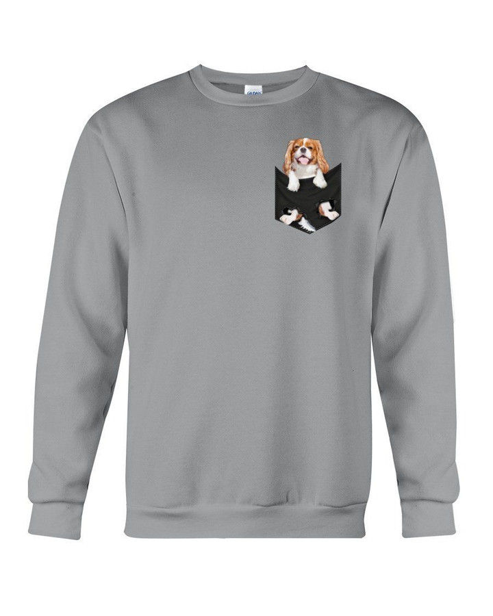 Cavalier King Charles Spaniel In Pocket Trending Gift For Dog Lovers Sweatshirt