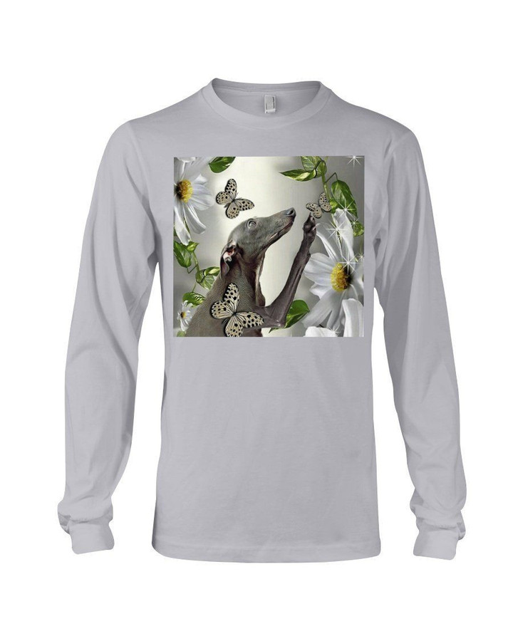 Cute With Dog And Butterfly Gift For Dog Lovers Unisex Long Sleeve