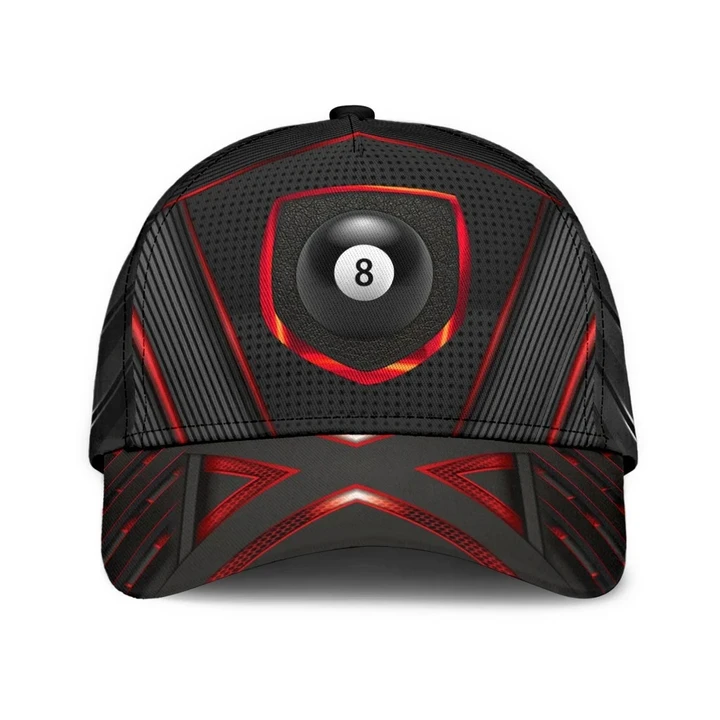 Billiard Ball Red And Black Theme Printing Baseball Cap Hat