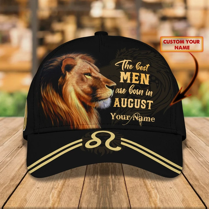 The Best Men Are Born In August Custom Name Printing Baseball Cap Hat