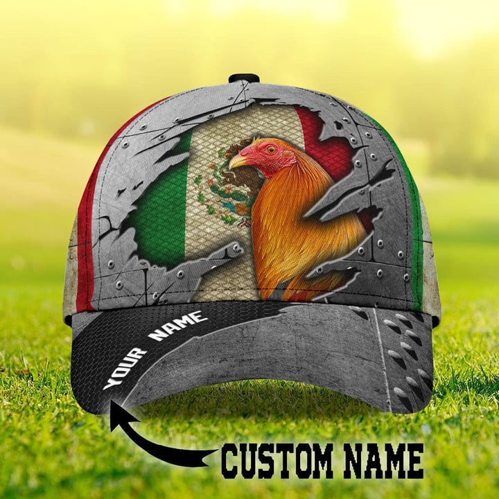 Personalized Rooster And Flag Printing Baseball Cap Hat