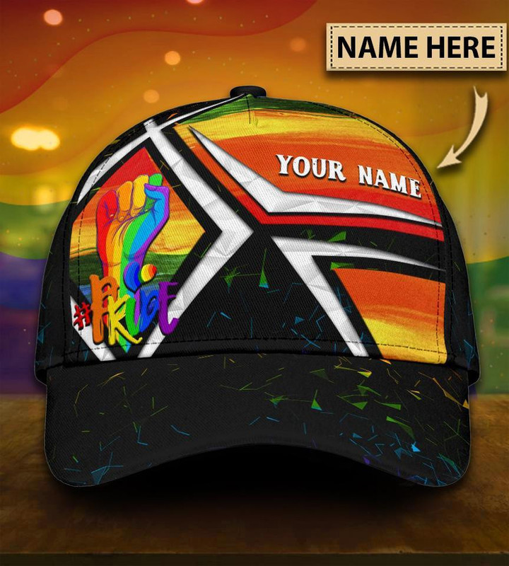Pride Hastage Rainbow Lgbt Printing Baseball Cap Hat Custom Name