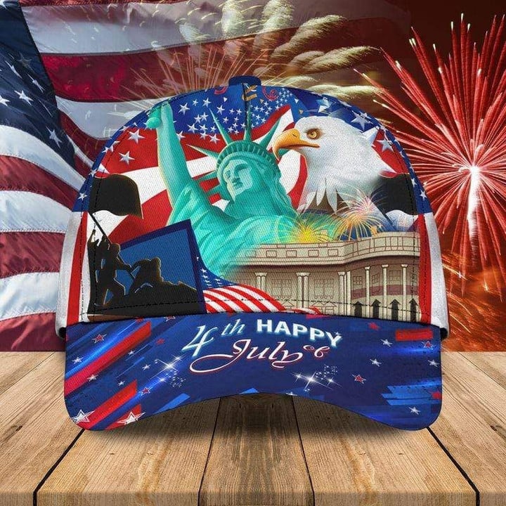 Printing Baseball Cap Hat God Bless And Eagle For Independence Day