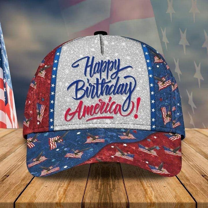 Glorious Happy Birthday America For 4th July Printing Baseball Cap Hat