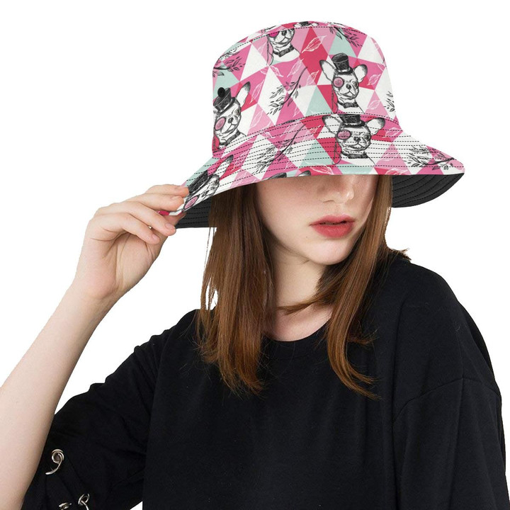 Cool Chihuahua Pink Design Pattern Unisex Bucket Hat