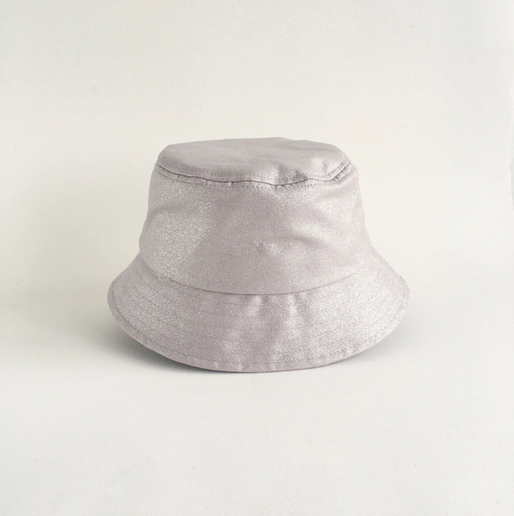 Grey Glitter Simple Style Unisex Bucket Hat