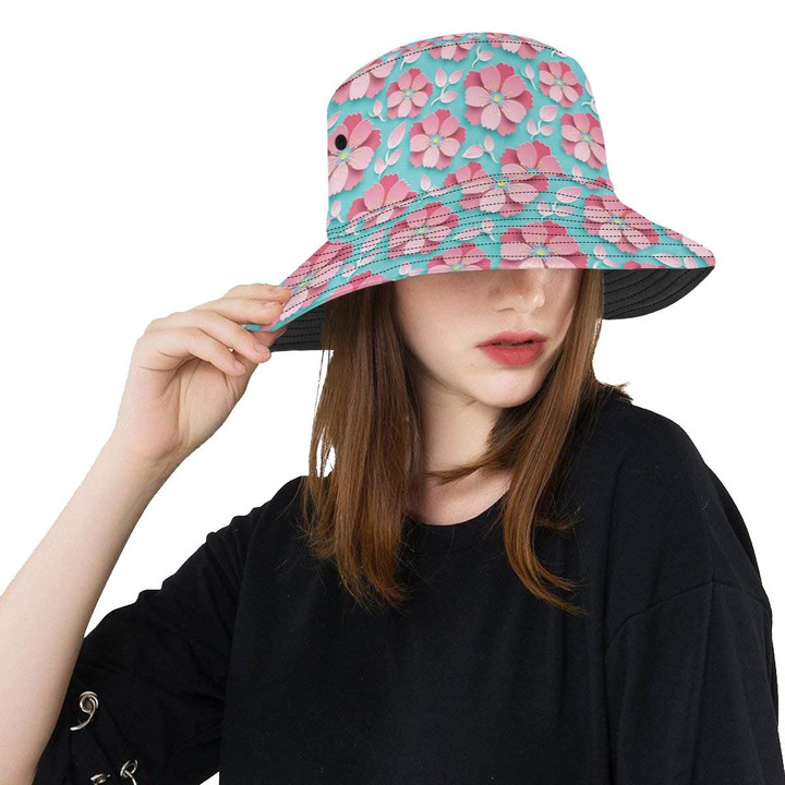 3d Sakura Cherry Blossom Pattern Unisex Bucket Hat